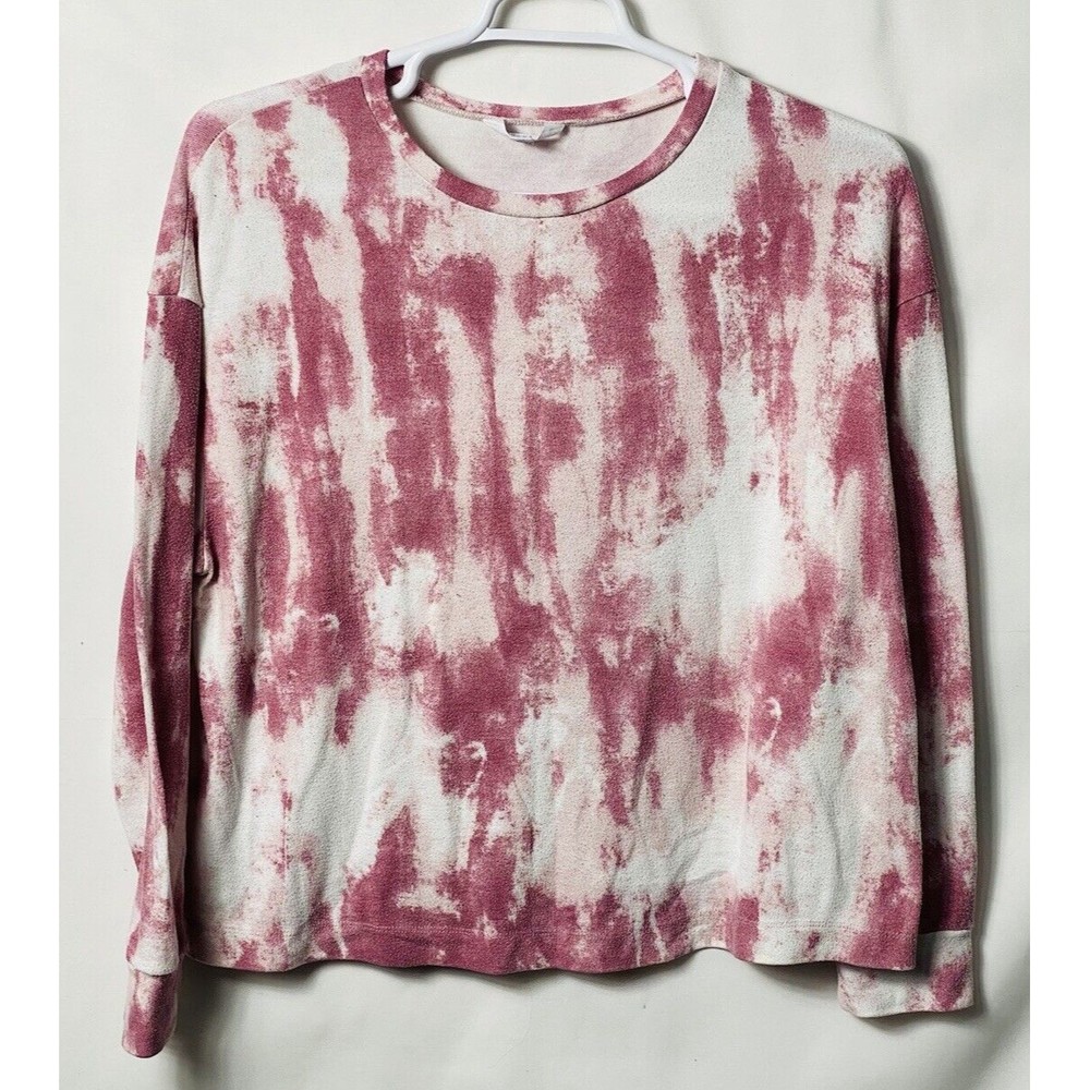 Time and Tru Womens Pink Tie Dye Long Sleeve Shirt Size XL (16-18)